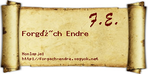 Forgách Endre névjegykártya