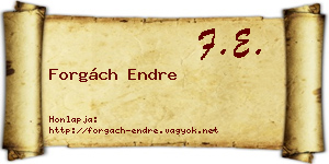 Forgách Endre névjegykártya