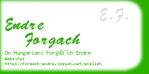 endre forgach business card
